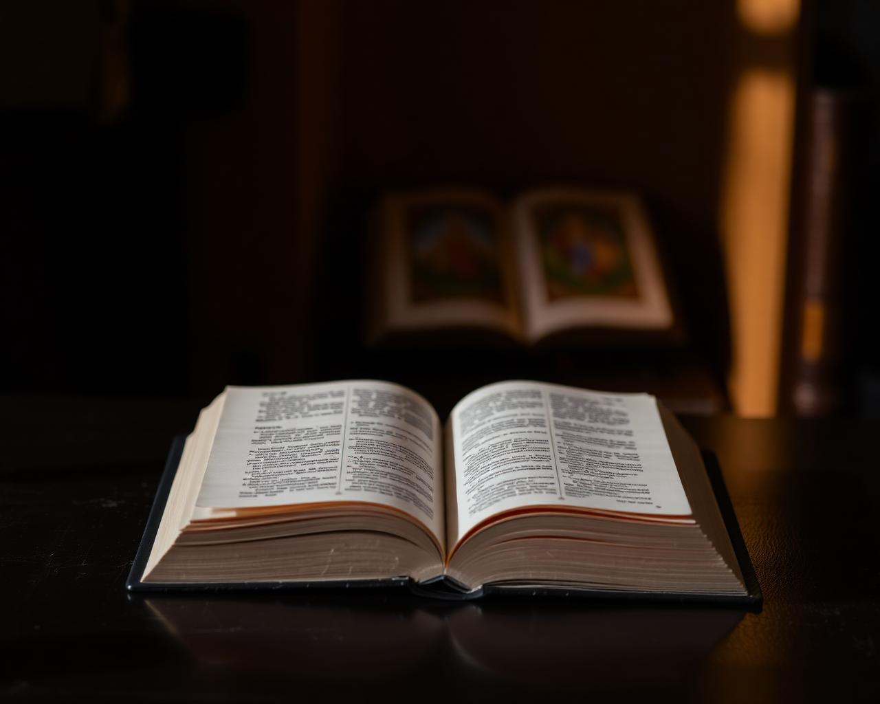Bibel im warmen Licht