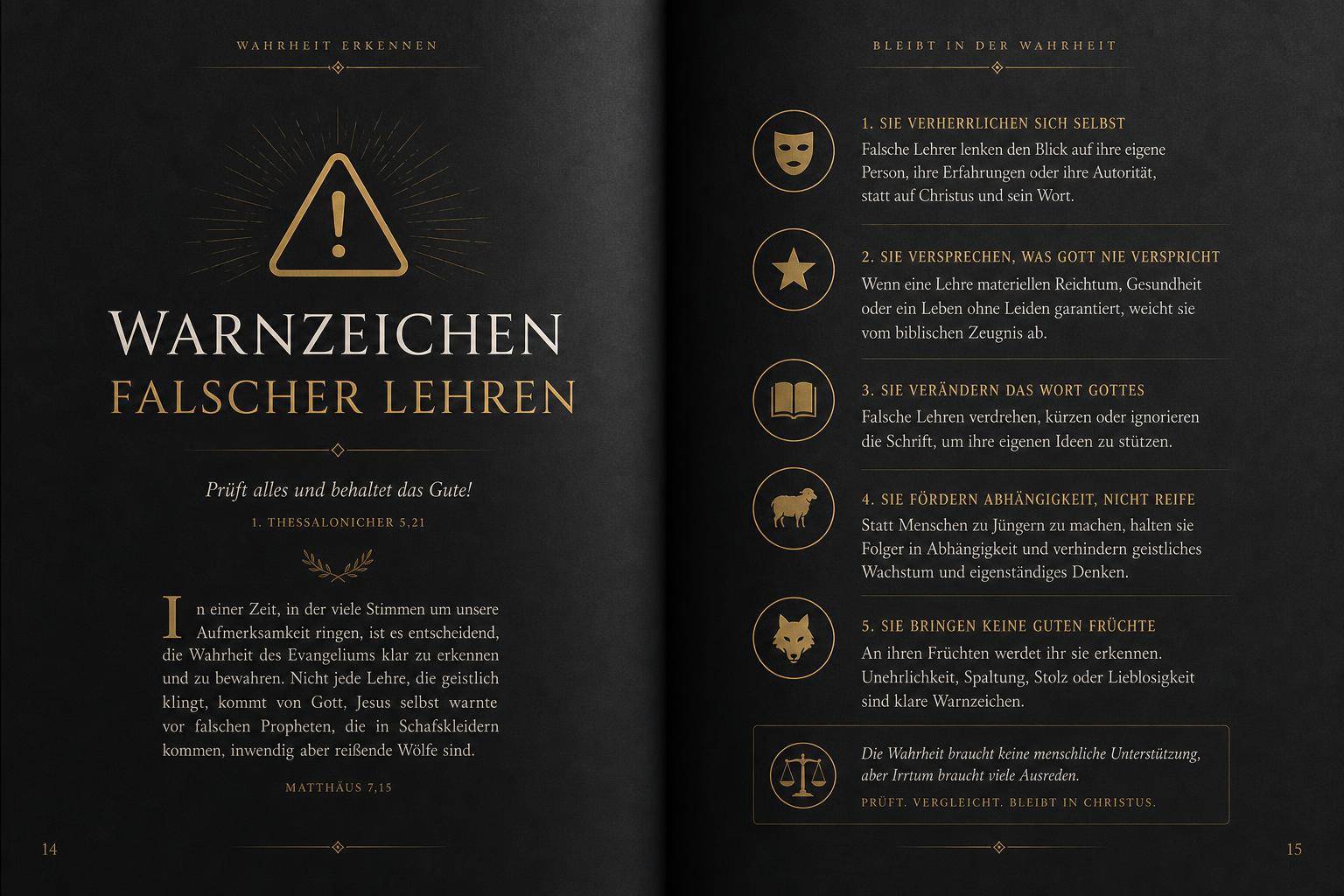 Warnzeichen falscher Lehren